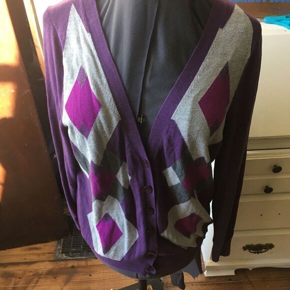Lane Bryant 18/20 argyle button down cardigan - Picture 1 of 4
